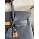 Hermes Birkin 30 Retourne Handmade Bag In Blue Nuit Epsom Calfskin