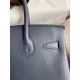 Hermes Birkin 30 Retourne Handmade Bag In Blue Nuit Epsom Calfskin