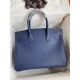 Hermes Birkin 30 Retourne Handmade Bag In Blue Saphir Epsom Calfskin