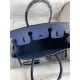 Hermes Birkin 30 Retourne Handmade Bag In Blue Saphir Epsom Calfskin