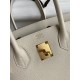 Hermes Birkin 30 Retourne Handmade Bag In Craie Epsom Calfskin