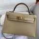 Hermes Kelly Mini II Sellier Handmade Bag In Trench Chevre Mysore Leather