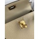 Hermes Kelly Mini II Sellier Handmade Bag In Trench Chevre Mysore Leather