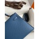 Hermes Kelly Mini II Sellier Handmade Bag In Blue Agate Epsom Calfskin