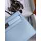 Hermes Kelly Mini II Sellier Handmade Bag In Blue Brume Epsom Calfskin