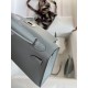 Hermes Kelly Mini II Sellier Handmade Bag In Blue Glacier Epsom Calfskin