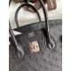 Hermes Birkin 25 Retourne Handmade Bag In Black Ostrich Leather