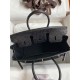 Hermes Birkin 25 Retourne Handmade Bag In Black Ostrich Leather