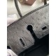 Hermes Birkin 25 Retourne Handmade Bag In Black Ostrich Leather