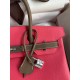 Hermes HSS Birkin 30 Bicolor Bag in Rose Lipstick and Taupe Epsom Calfskin