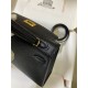 Hermes Kelly Mini II Sellier Handmade Bag In Black Chevre Mysore Leather