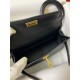 Hermes Kelly Mini II Sellier Handmade Bag In Black Chevre Mysore Leather