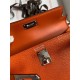 Hermes Kelly Mini II Sellier Handmade Bag In Orange Chevre Mysore Leather