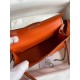 Hermes Kelly Mini II Sellier Handmade Bag In Orange Chevre Mysore Leather