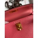 Hermes Kelly Mini II Sellier Handmade Bag In Rose Lipstick Chevre Mysore Leather