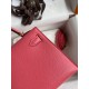 Hermes Kelly Mini II Sellier Handmade Bag In Rose Lipstick Chevre Mysore Leather