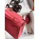 Hermes Kelly Mini II Sellier Handmade Bag In Rose Lipstick Chevre Mysore Leather