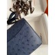 Hermes Constance 18 Handmade Bag In Blue Iris Ostrich Leather