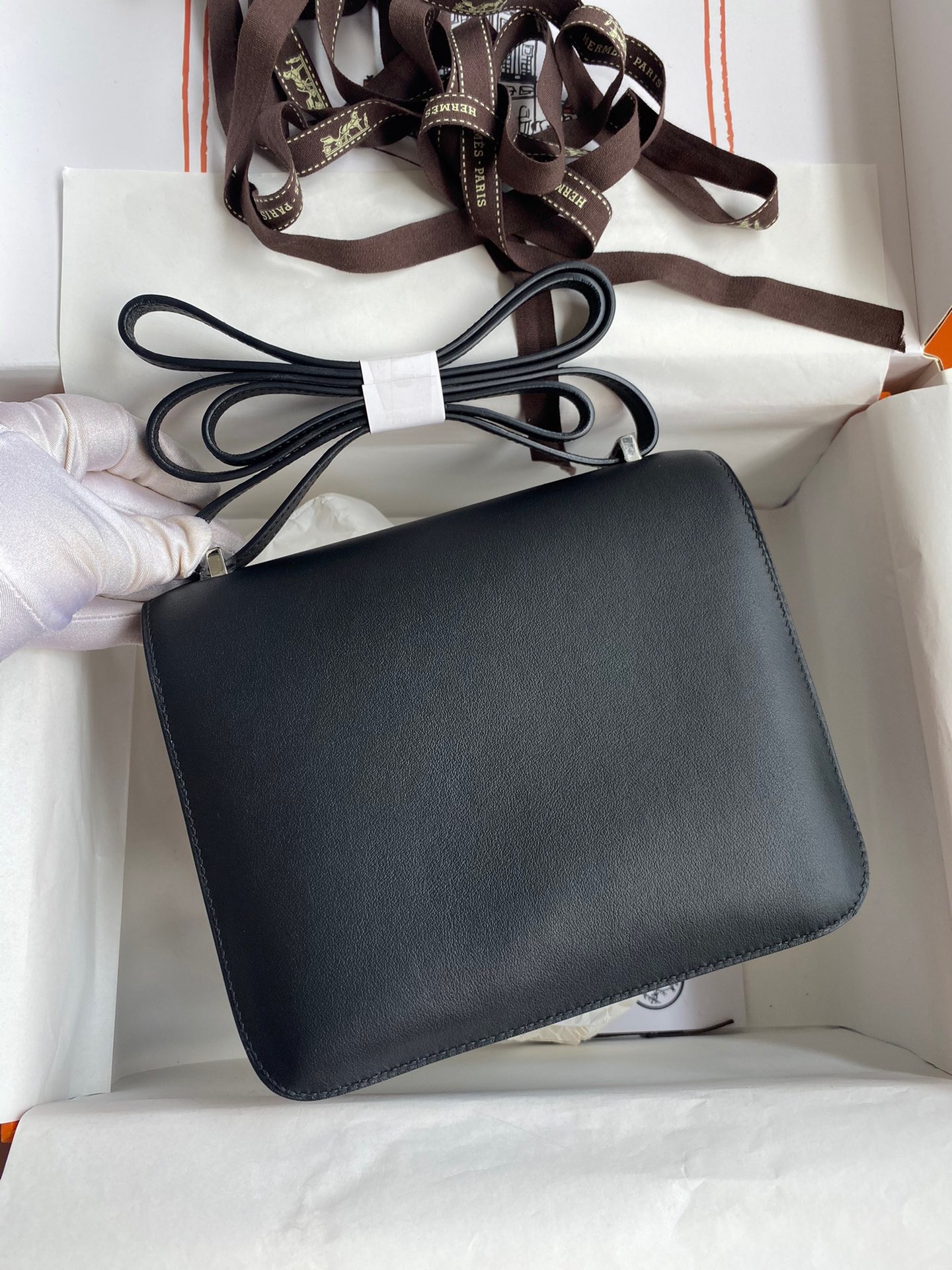 Hermes Constance 18 Handmade Bag In Black Swift Calfskin