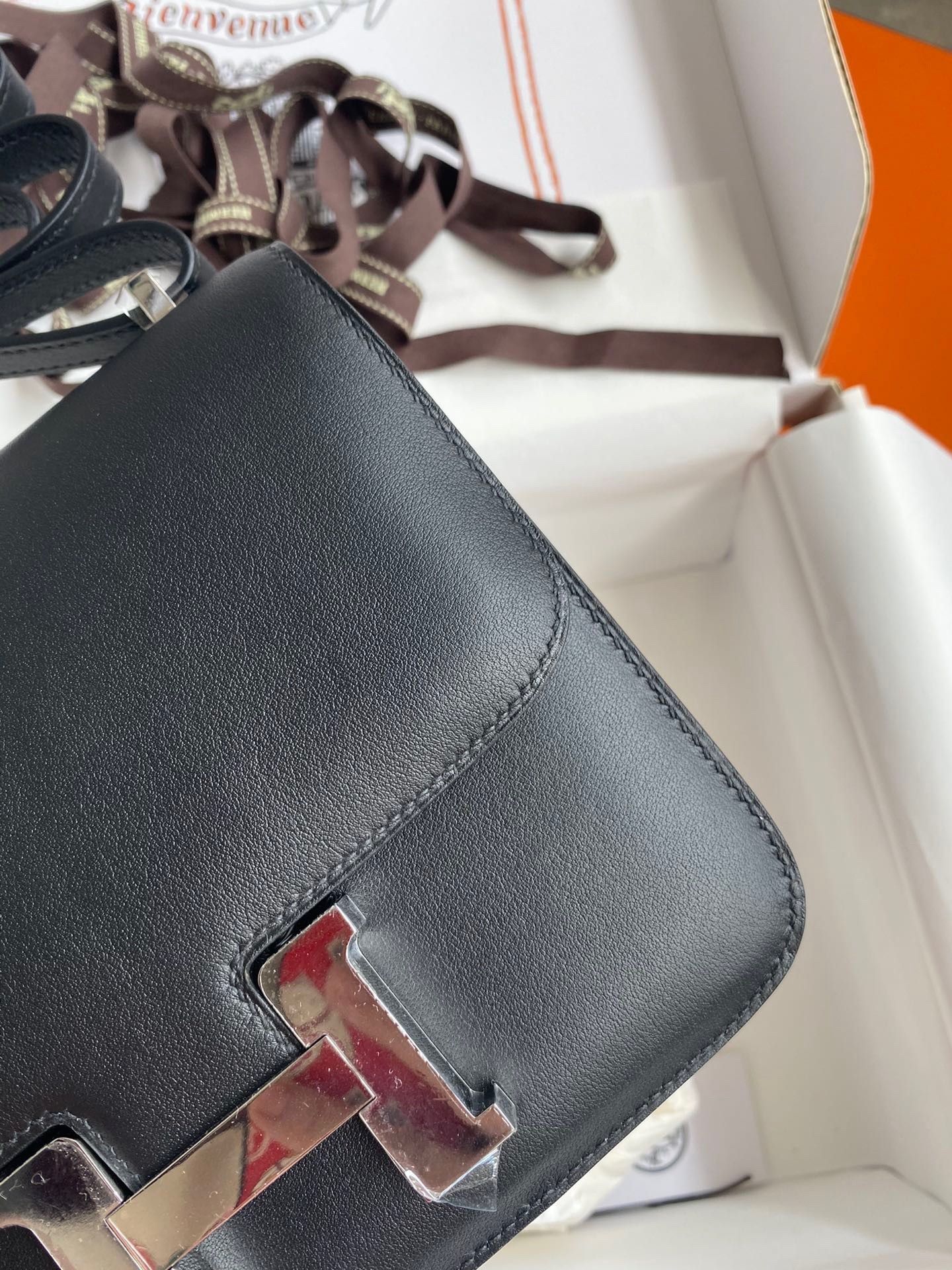 Hermes Constance 18 Handmade Bag In Black Swift Calfskin