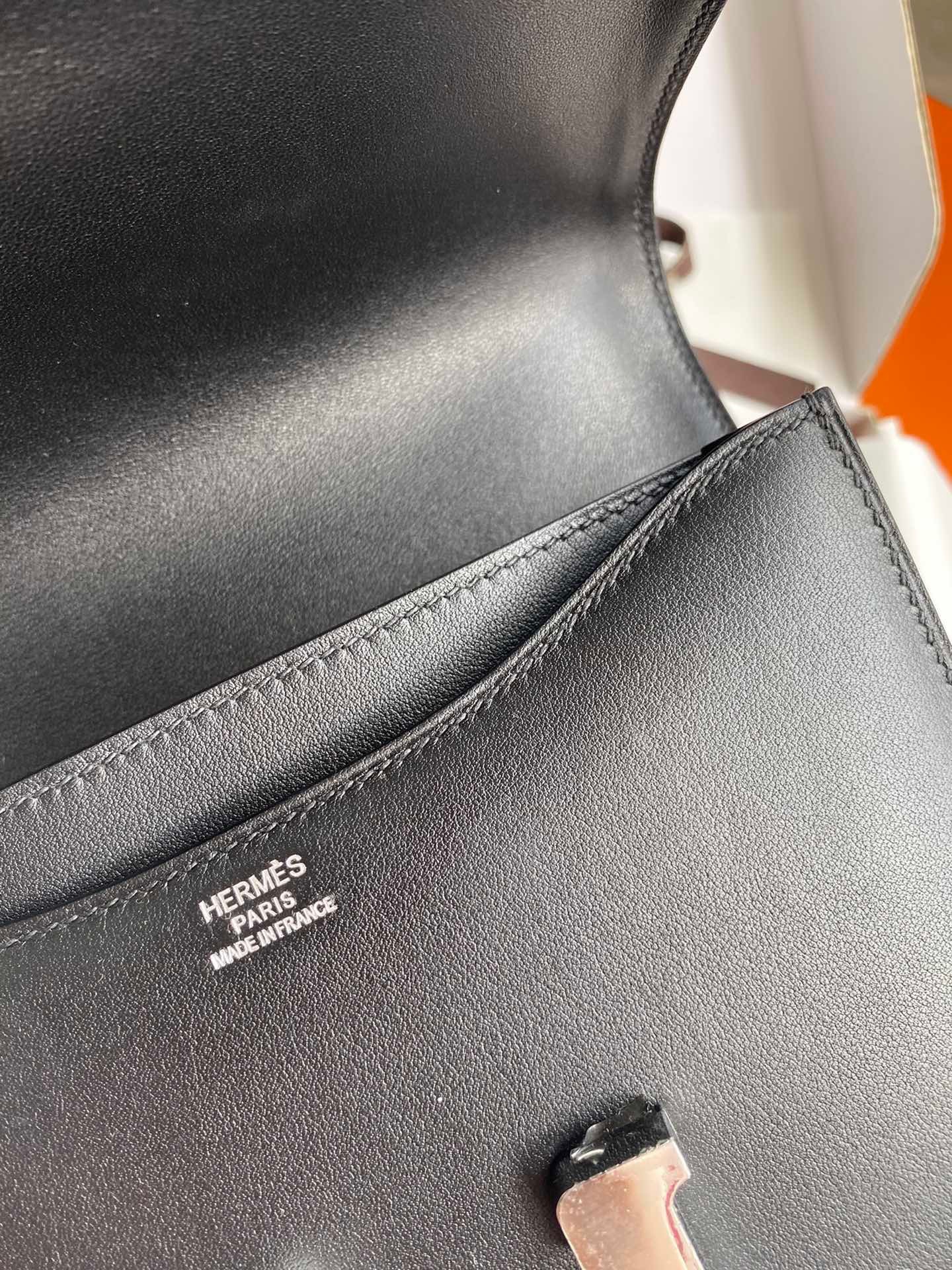 Hermes Constance 18 Handmade Bag In Black Swift Calfskin