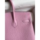 Hermes Birkin 25 Retourne Handmade Bag In Mauve Sylvestre Clemence Leather