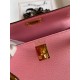 Hermes Kelly Mini II Sellier Handmade Bag In Rose Confetti Chevre Mysore Leather