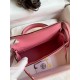 Hermes Kelly Mini II Sellier Handmade Bag In Rose Confetti Chevre Mysore Leather