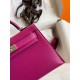 Hermes Kelly Mini II Sellier Handmade Bag In Rose Purple Chevre Mysore Leather