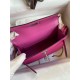 Hermes Kelly Mini II Sellier Handmade Bag In Rose Purple Chevre Mysore Leather