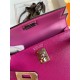 Hermes Kelly Mini II Sellier Handmade Bag In Rose Purple Chevre Mysore Leather