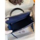 Hermes Kelly Sellier 25 Bicolor Bag in Blue Saphir and Blue France Epsom Calfskin