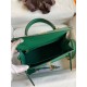 Hermes Kelly Sellier 25 Handmade Bag In Vert Vertigo Epsom Calfskin