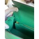 Hermes Kelly Sellier 25 Handmade Bag In Vert Vertigo Epsom Calfskin