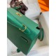 Hermes Kelly Sellier 25 Handmade Bag In Vert Vertigo Epsom Calfskin