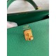 Hermes Kelly Sellier 25 Handmade Bag In Vert Vertigo Epsom Calfskin