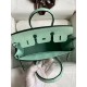 Hermes Birkin 25 Retourne Handmade Bag In Vert D'eau Matte Alligator Leather