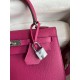 Hermes Kelly Sellier 25 Handmade Bag In Rose Purple Epsom Calfskin