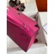 Hermes Kelly Sellier 25 Handmade Bag In Rose Purple Epsom Calfskin