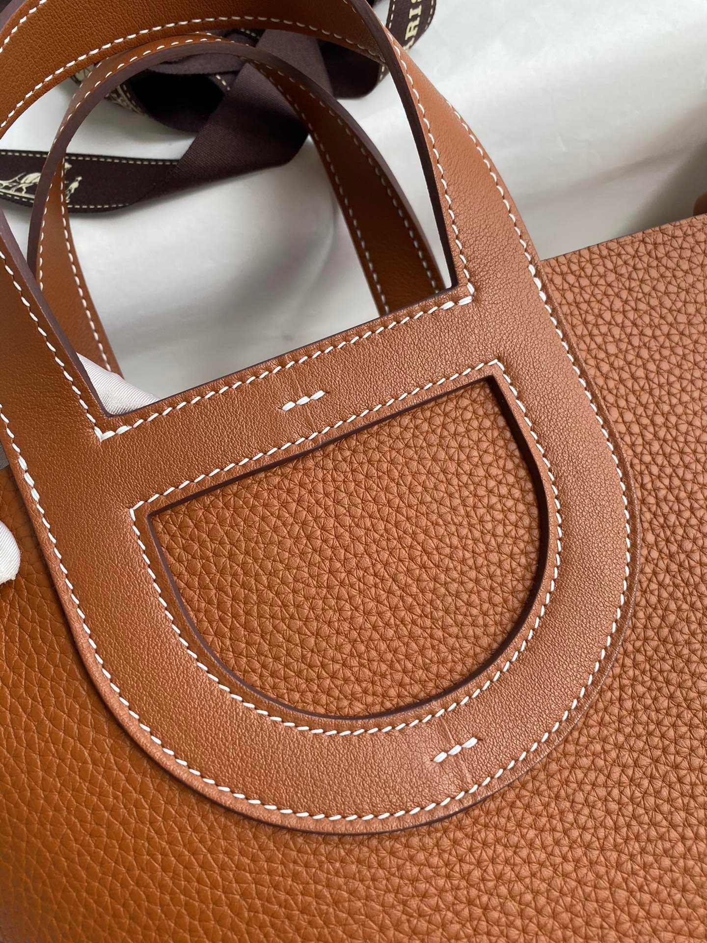 Hermes In The Loop 18 Handmade Bag in Gold Clemence Leather