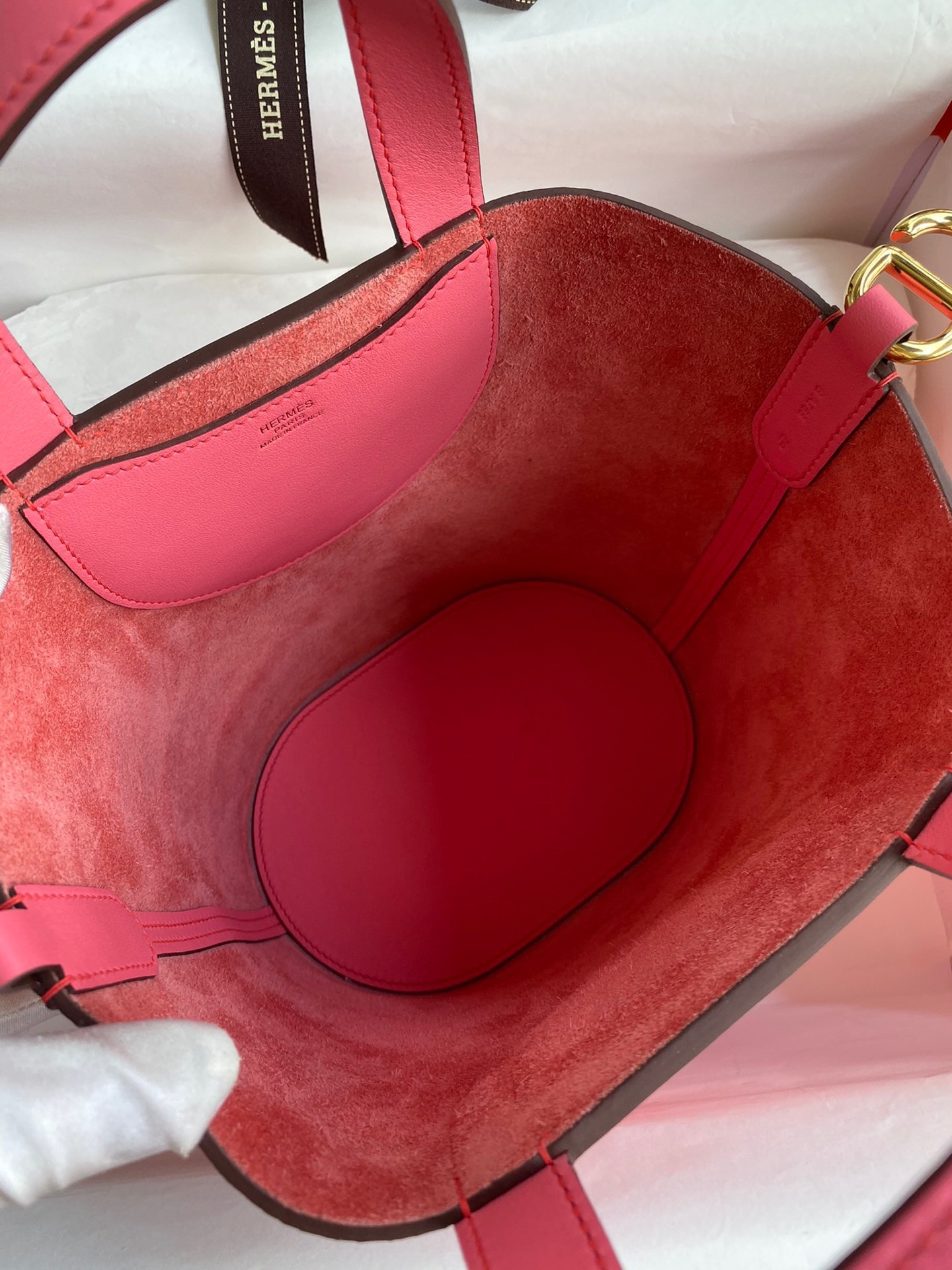 Hermes In The Loop 18 Handmade Bag in Rose Lipstick Clemence Leatherther