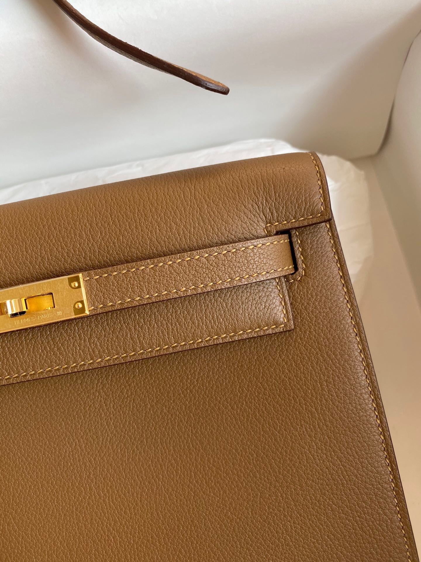 Hermes Kelly Danse II Bag In Beige de Weimar Evercolor Calfskin