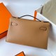 Hermes Kelly Pochette Handmade Bag In Chai Swift Calfskin