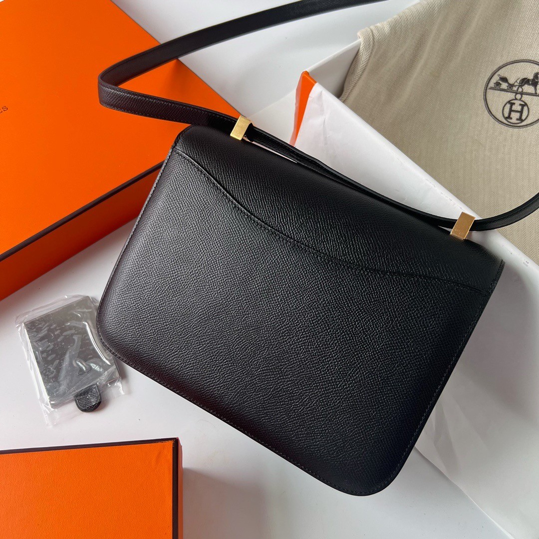 Hermes Constance 1-24 Mirror Bag In Black Epsom Calfskin