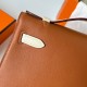 Hermes HSS Kelly Pochette Bicolor Bag in Gold and Craie Swift Calfskin