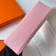 Hermes HSS Kelly Pochette Bicolor Bag in Pink and Craie Swift Calfskin