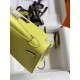 Hermes Kelly Mini II Sellier Handmade Bag In Jaune Bourgeon Chevre Mysore Leather