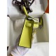 Hermes Kelly Mini II Sellier Handmade Bag In Jaune Bourgeon Chevre Mysore Leather