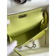 Hermes Kelly Mini II Sellier Handmade Bag In Jaune Bourgeon Chevre Mysore Leather