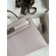 Hermes Kelly Mini II Sellier Handmade Bag In Mauve Pale Chevre Mysore Leather